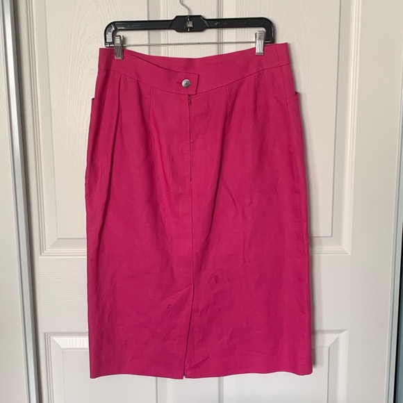 Authentic Hermes hot pink knee length skirt - Picture 1 of 10